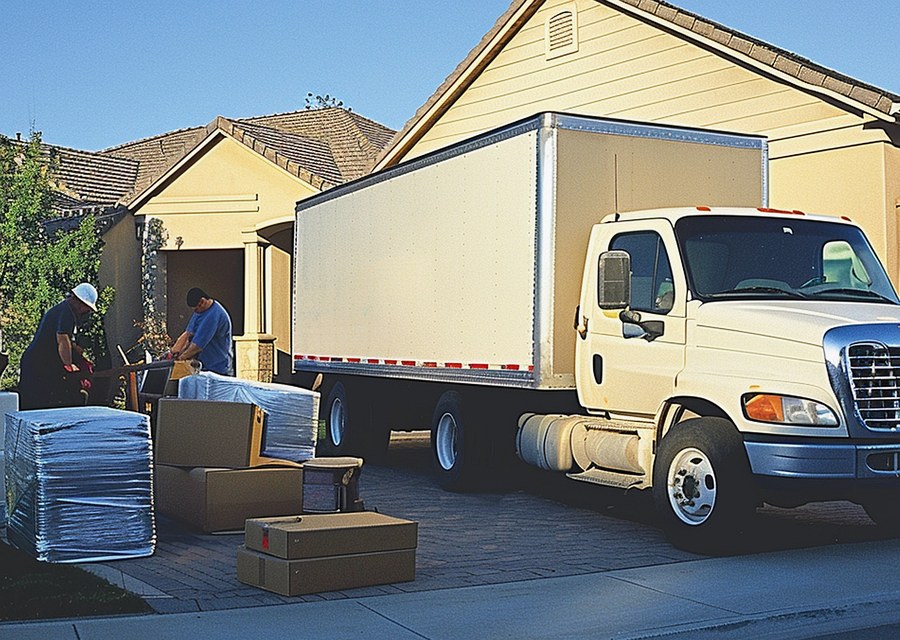 Furniture being moved by professional crew