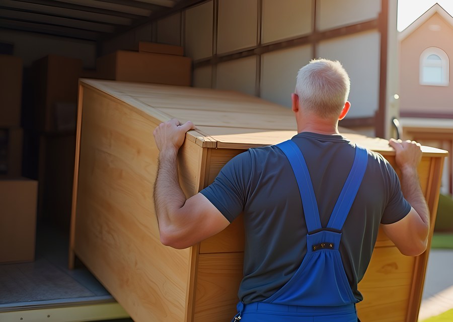 Furniture being moved by professional crew