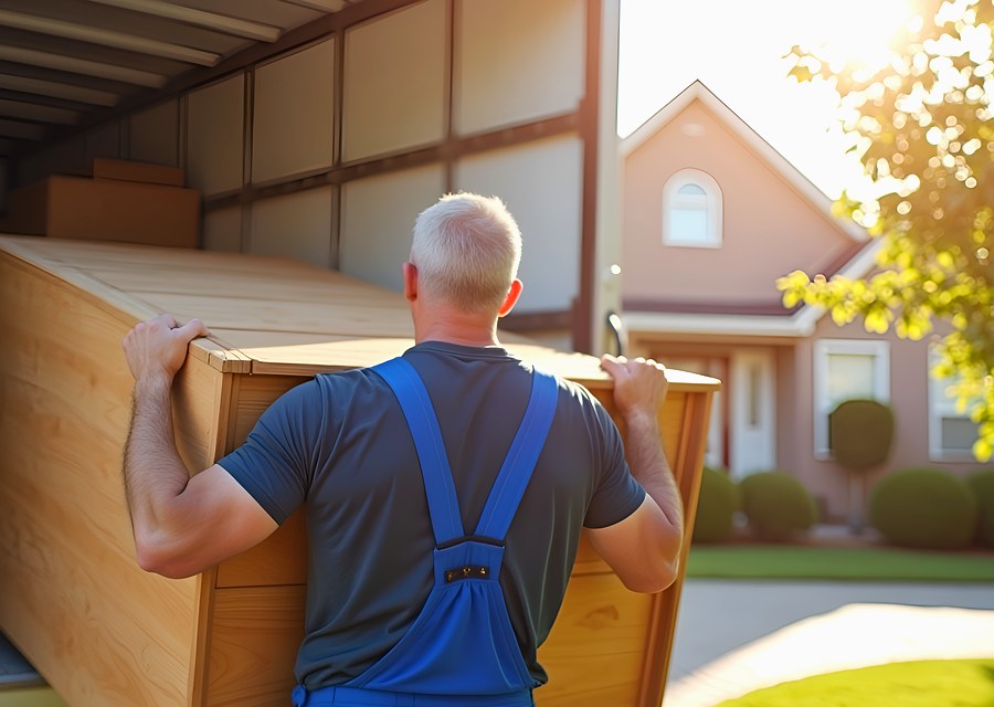 Furniture being moved by professional crew