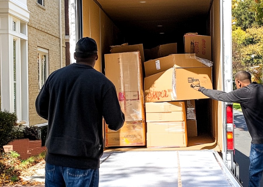 Furniture being moved by professional crew