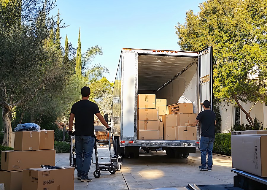 Furniture being moved by professional crew