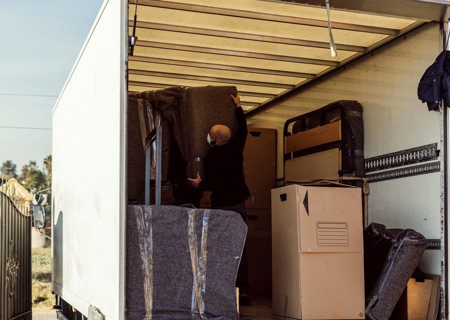 Furniture being moved by professional crew