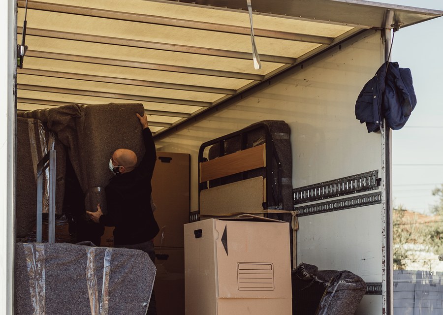 Furniture being moved by professional crew