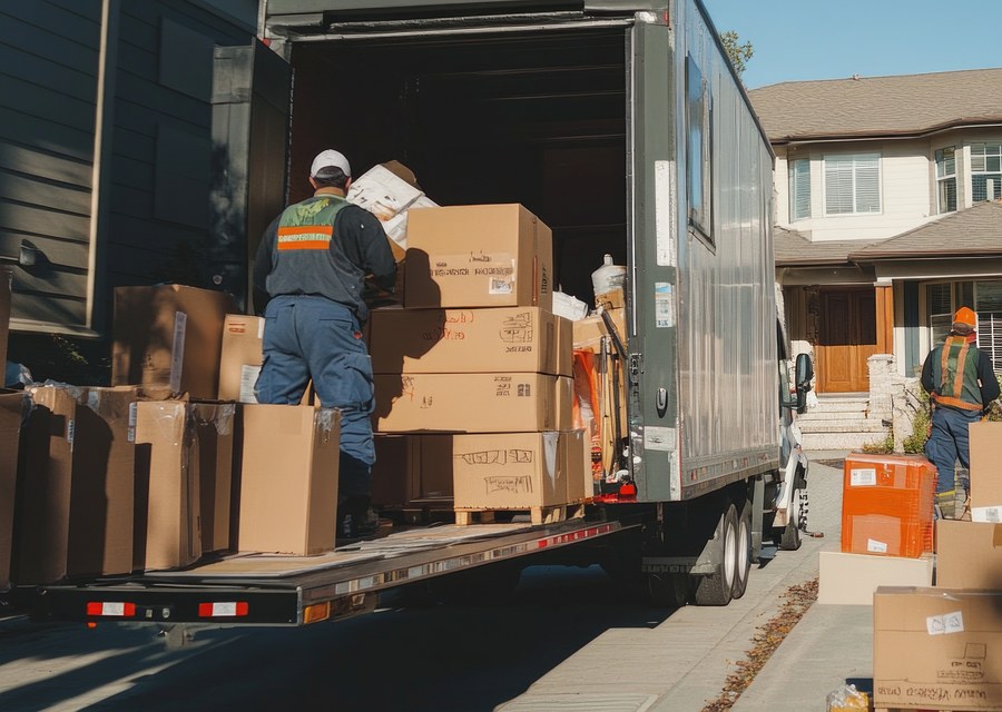 Furniture being moved by professional crew