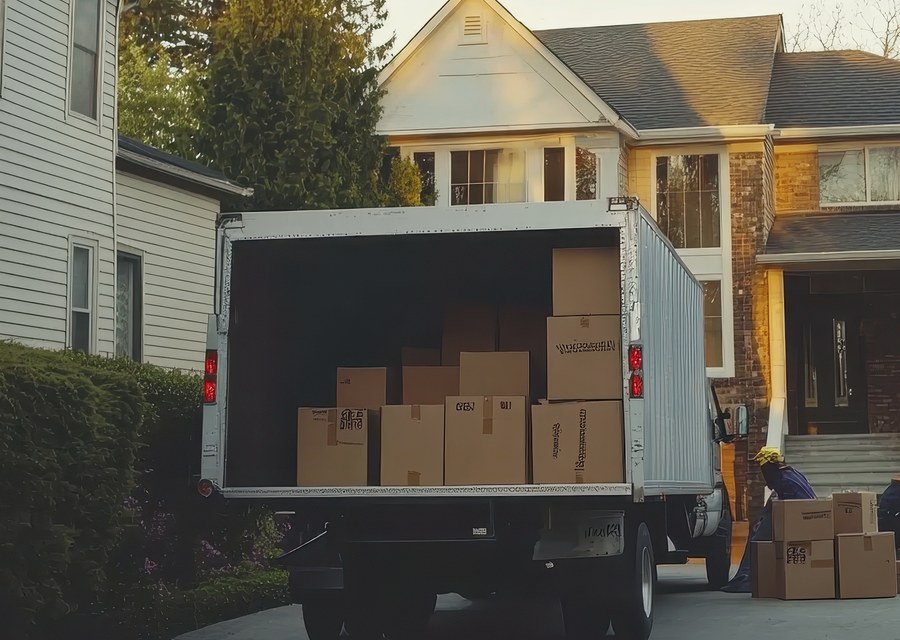 Furniture being moved by professional crew