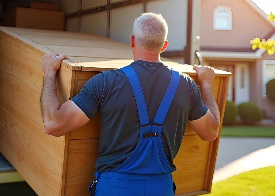 Furniture being moved by professional crew