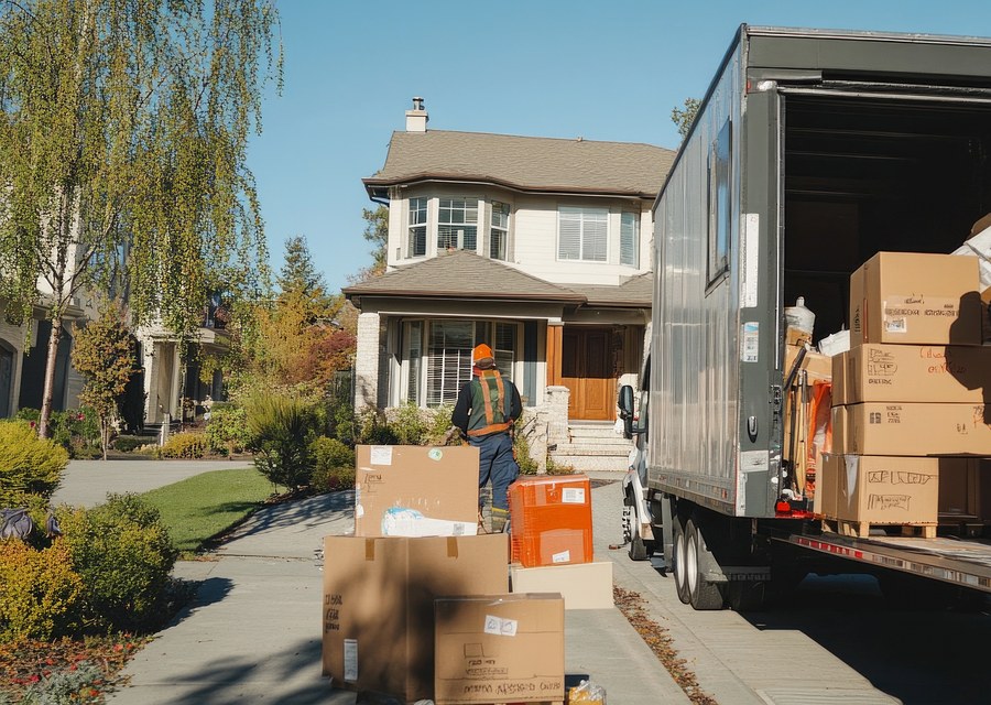 Furniture being moved by professional crew