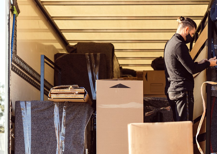 Furniture being moved by professional crew