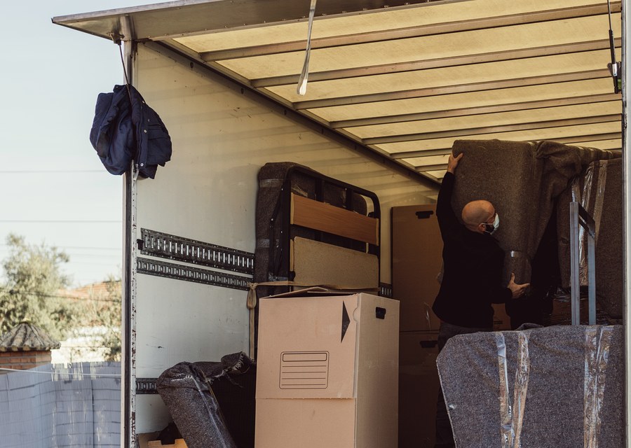 Furniture being moved by professional crew