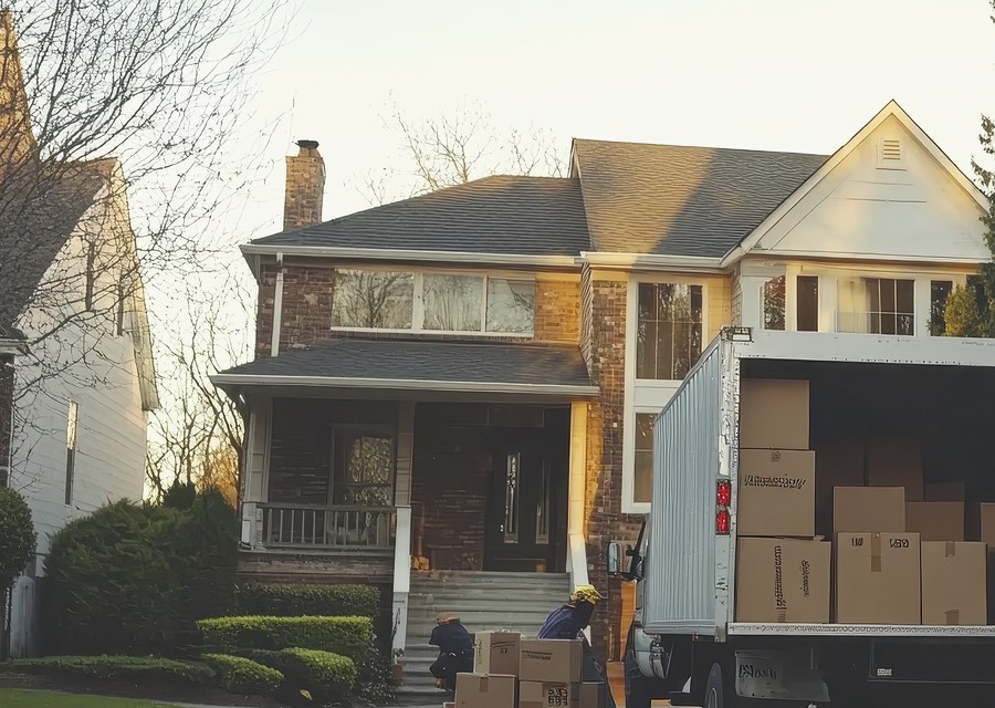 Furniture being moved by professional crew