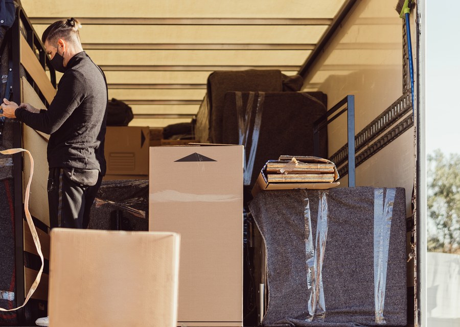 Furniture being moved by professional crew