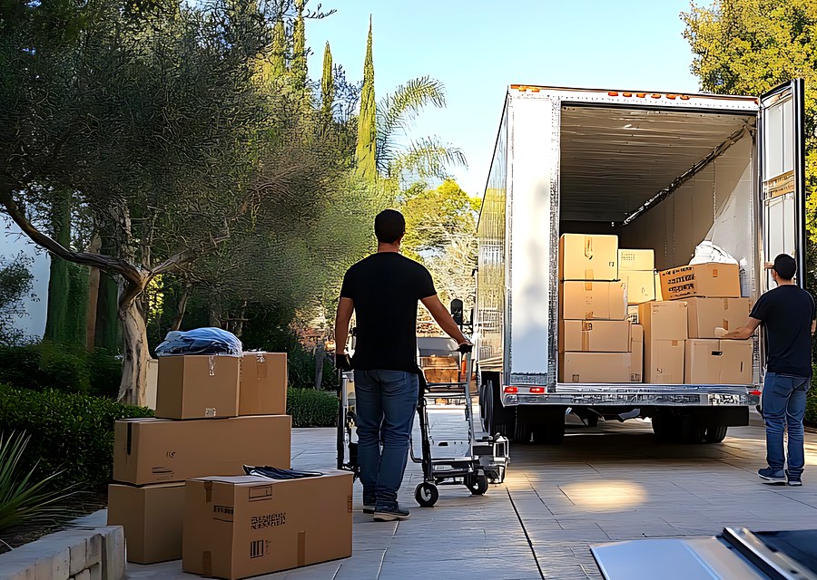 Furniture being moved by professional crew
