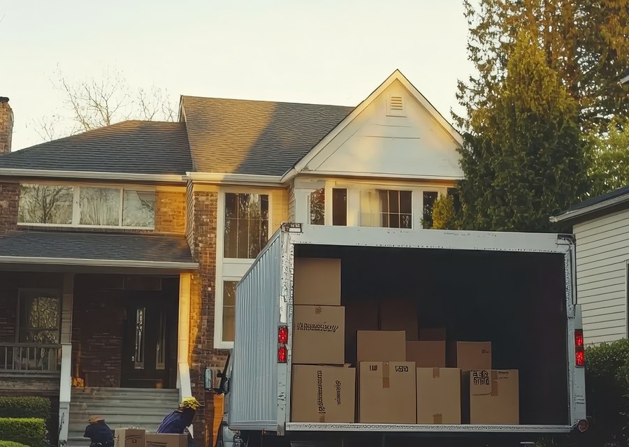 Furniture being moved by professional crew