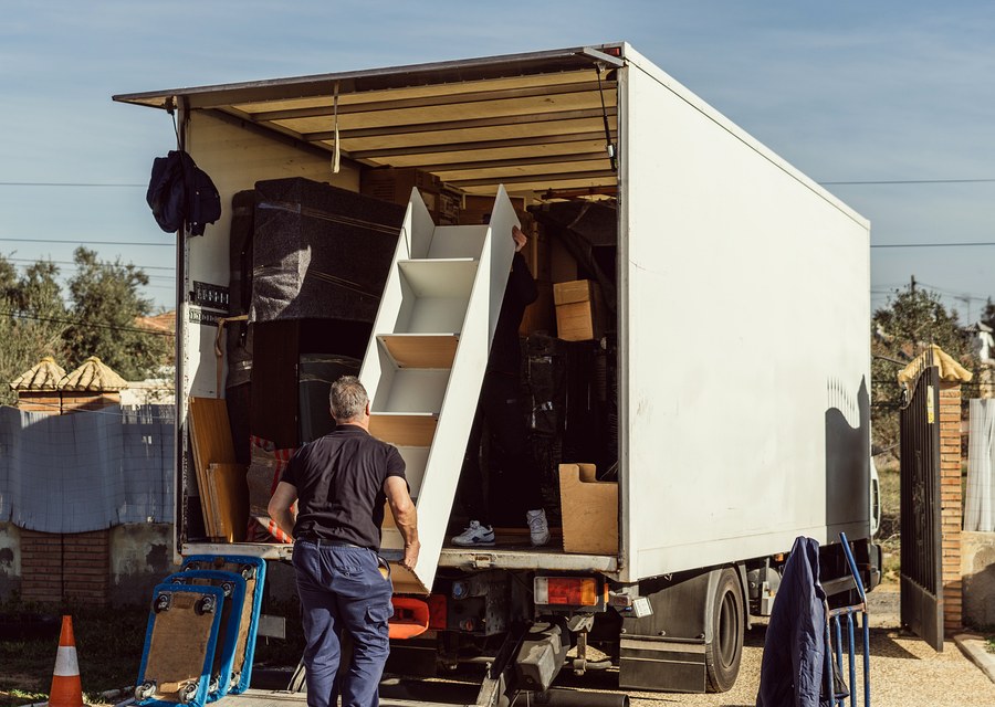 Furniture being moved by professional crew