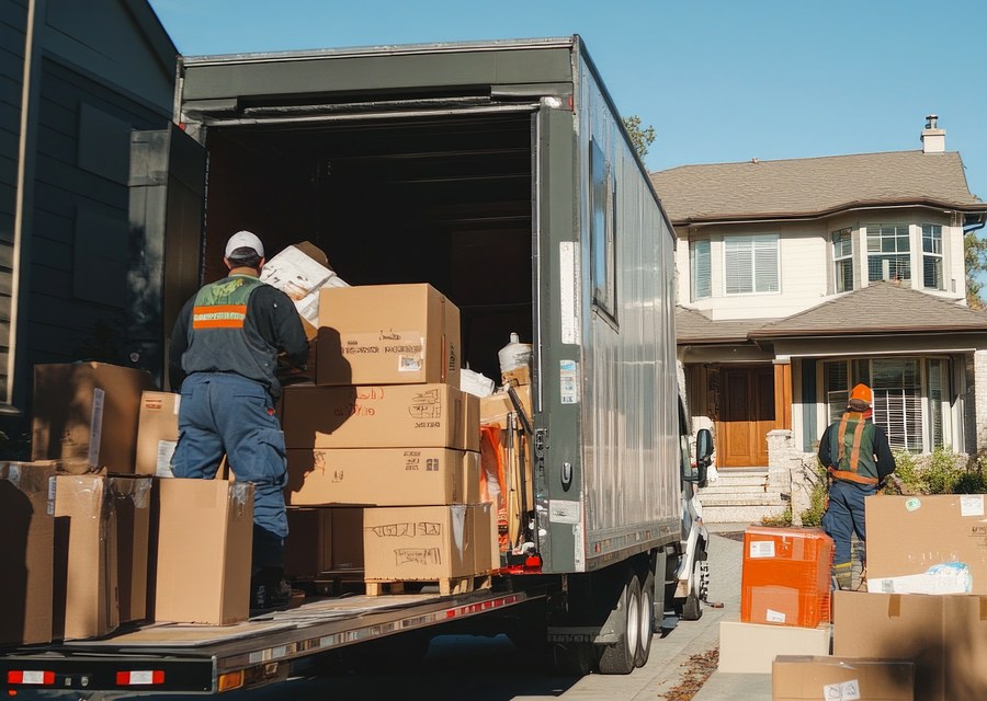 Furniture being moved by professional crew