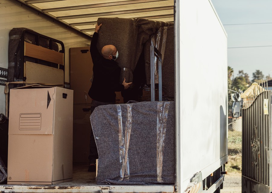 Furniture being moved by professional crew