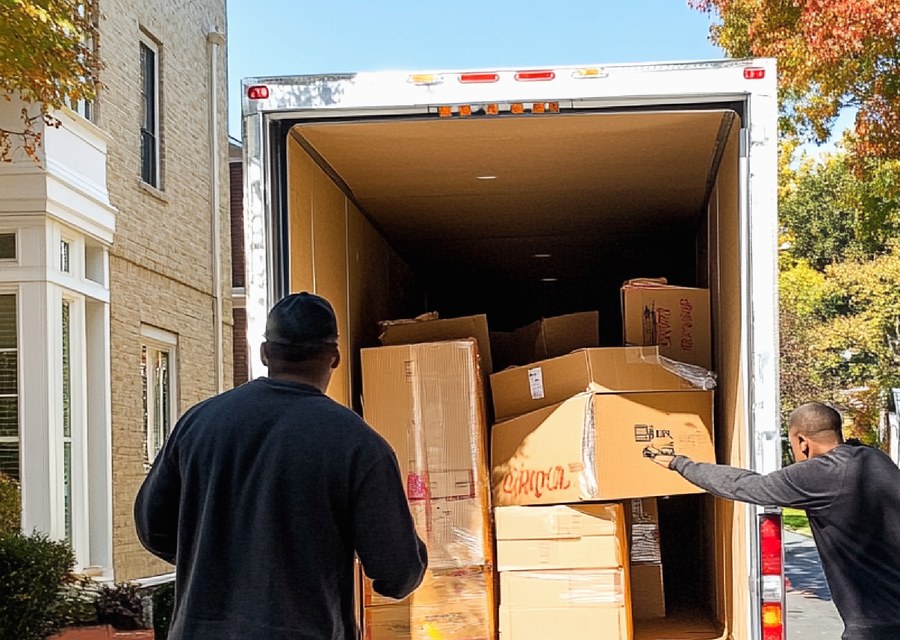 Furniture being moved by professional crew