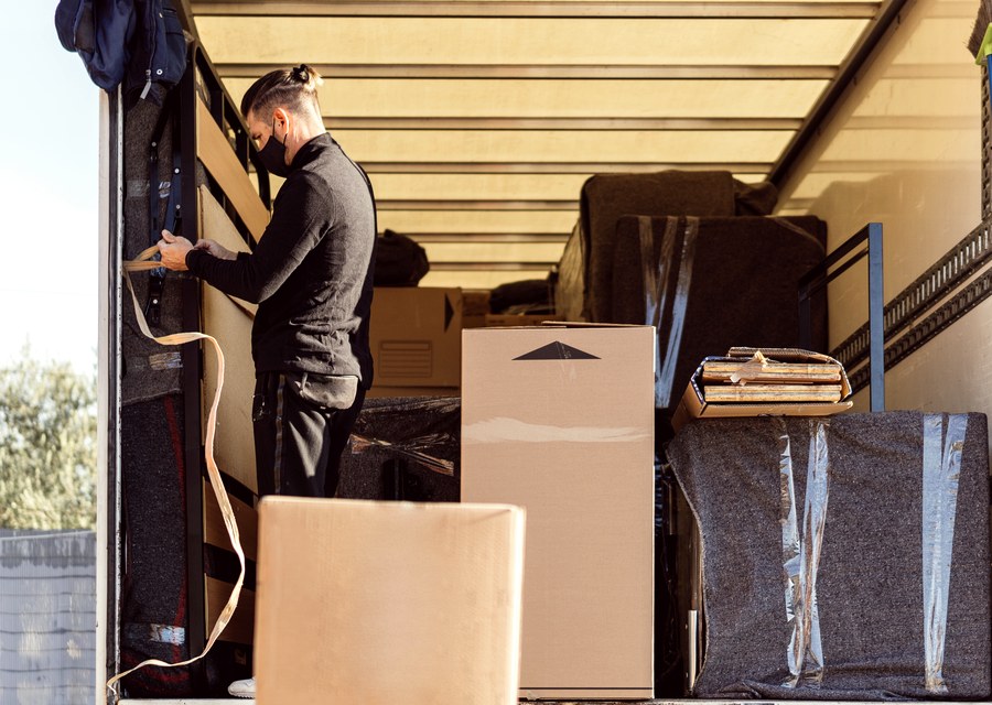 Furniture being moved by professional crew
