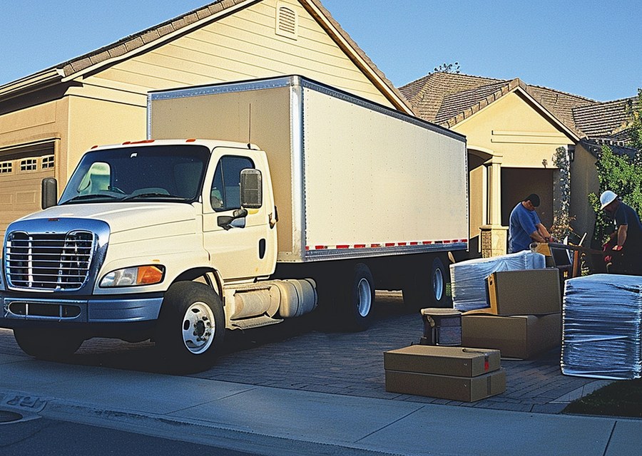 Furniture being moved by professional crew