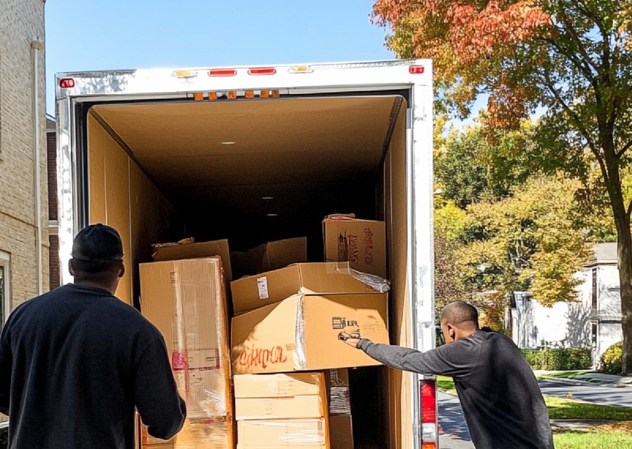 Furniture being moved by professional crew