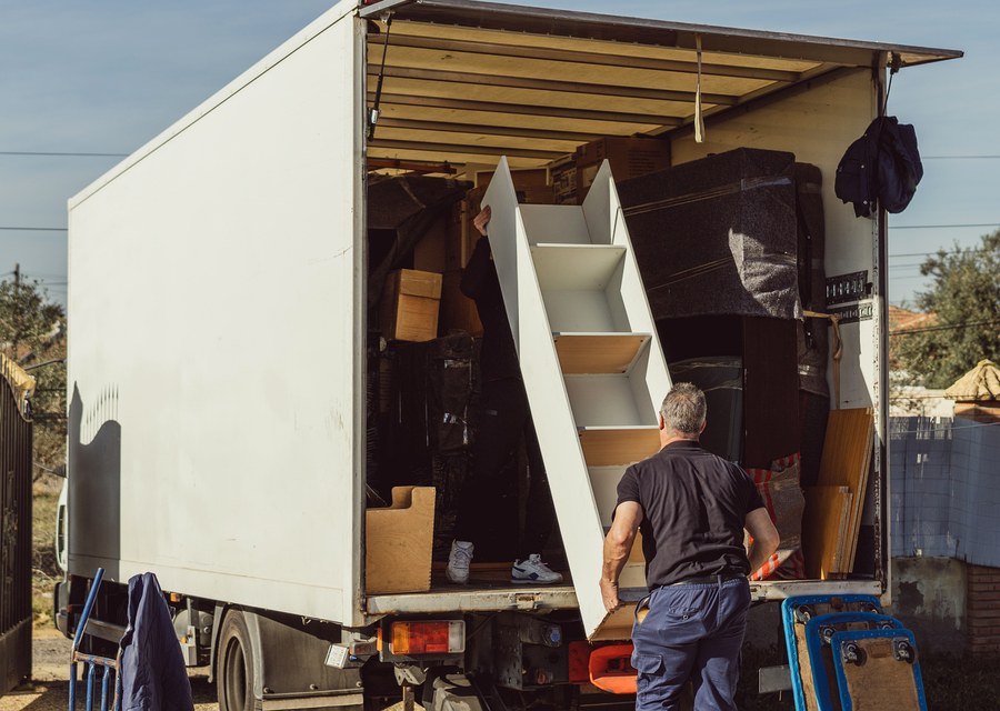 Furniture being moved by professional crew