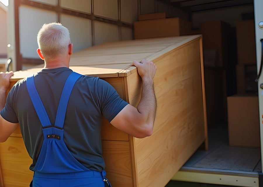 Furniture being moved by professional crew