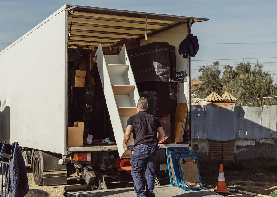 Furniture being moved by professional crew