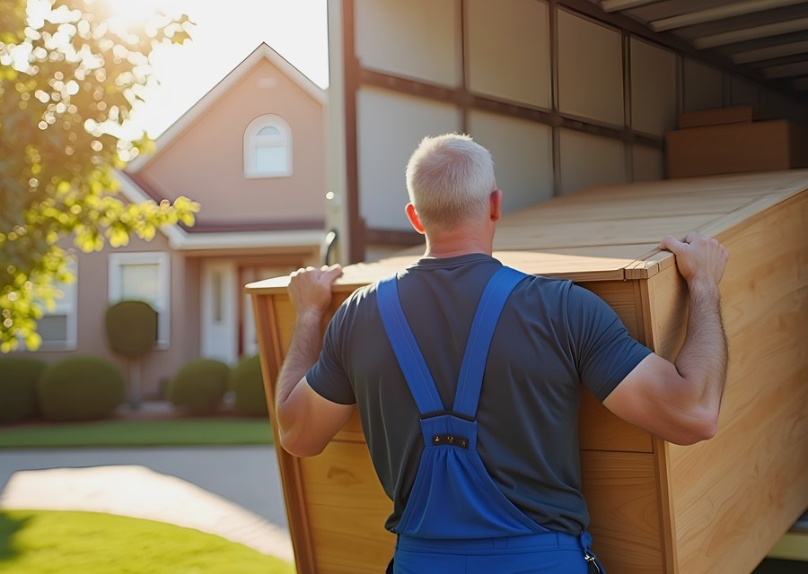 Furniture being moved by professional crew
