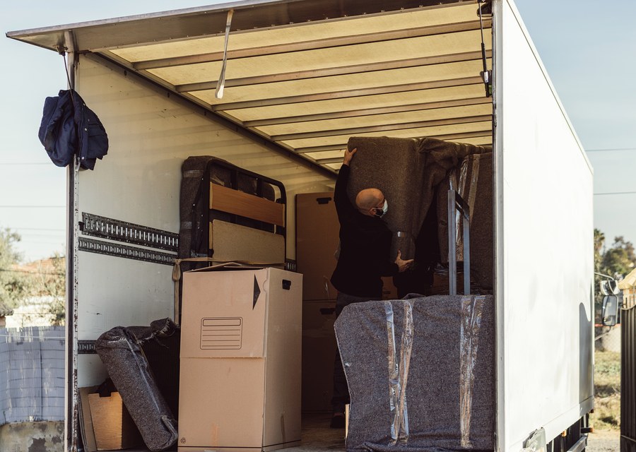 Furniture being moved by professional crew