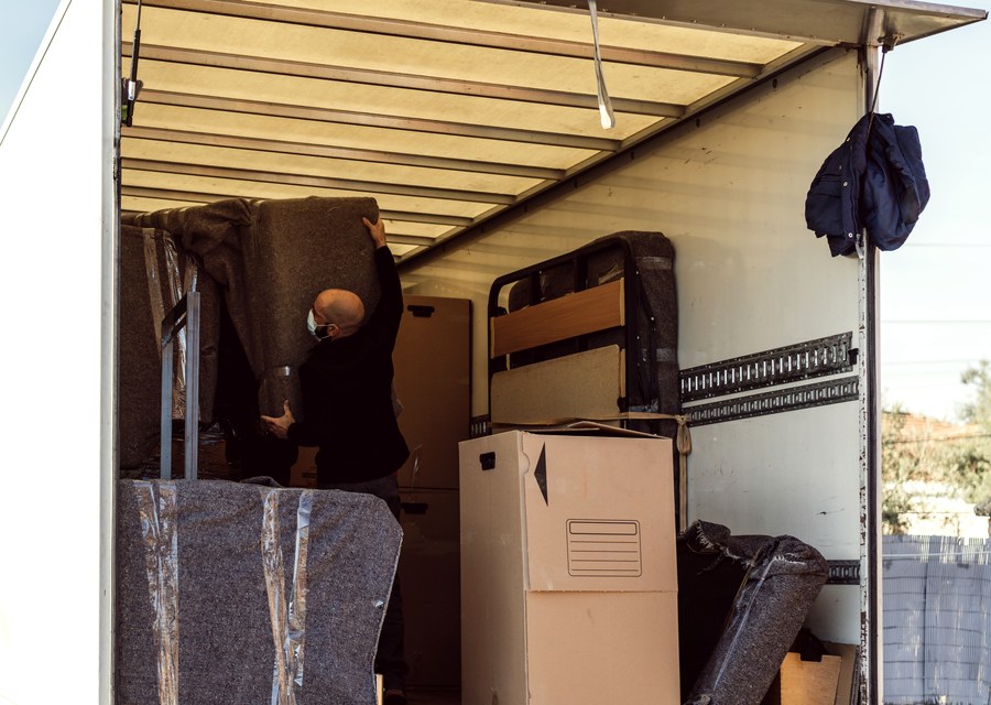 Furniture being moved by professional crew