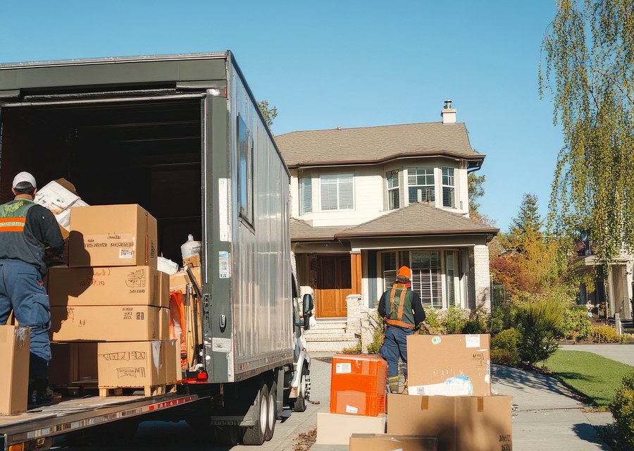 Furniture being moved by professional crew