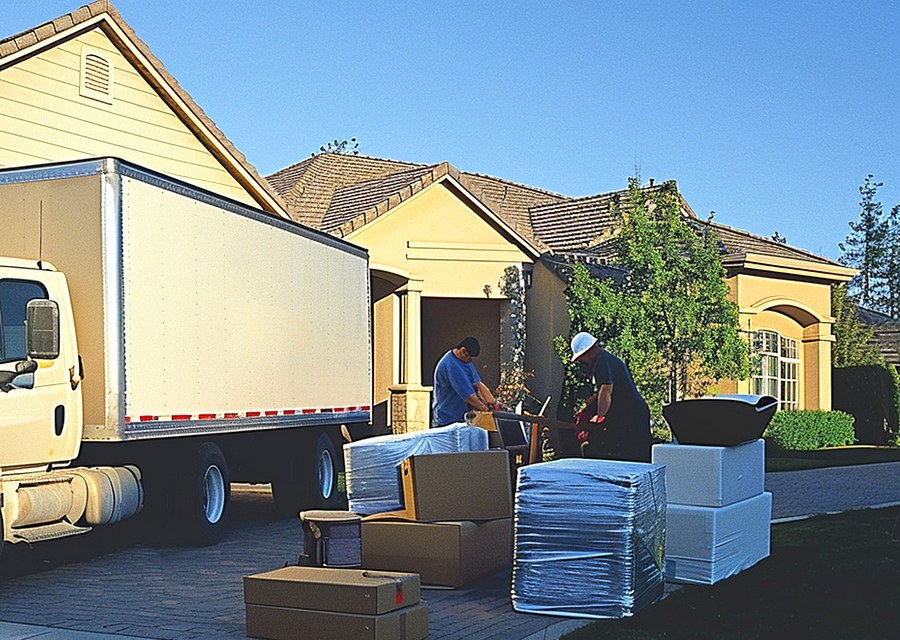 Furniture being moved by professional crew
