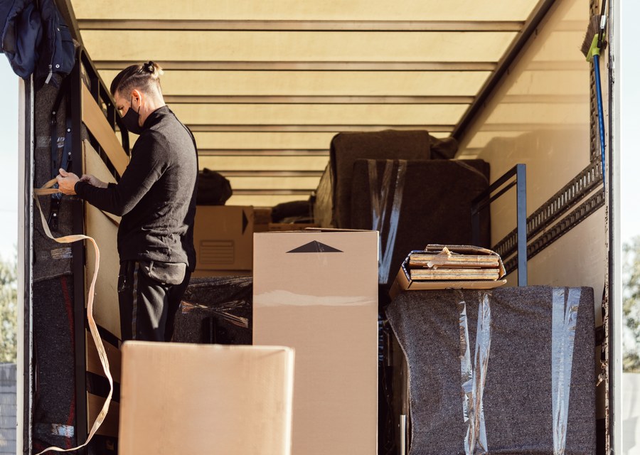 Furniture being moved by professional crew