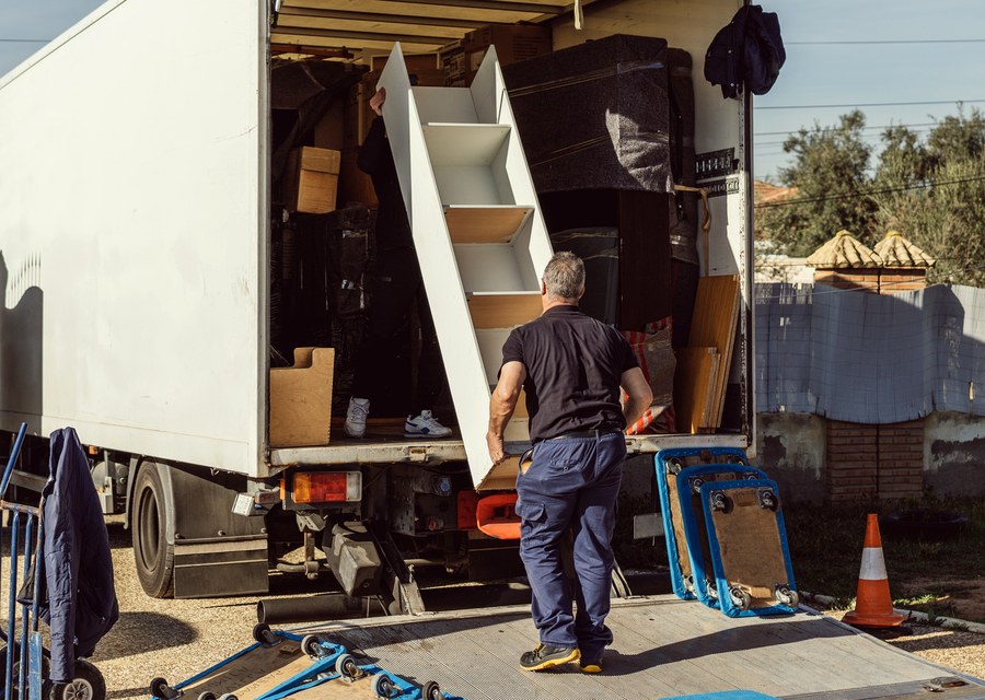Furniture being moved by professional crew