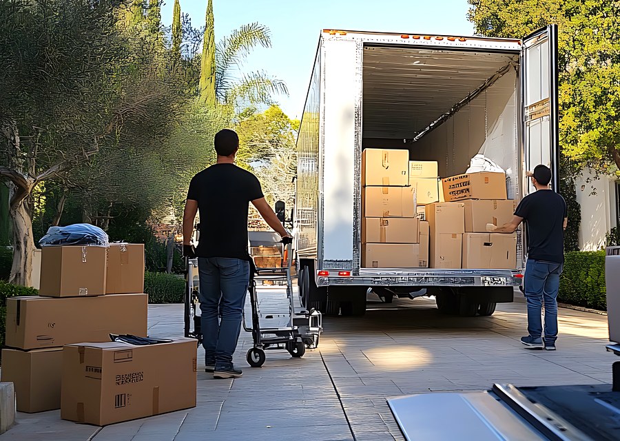 Furniture being moved by professional crew