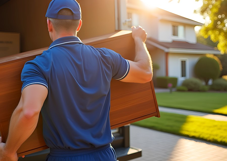 Furniture being moved by professional crew