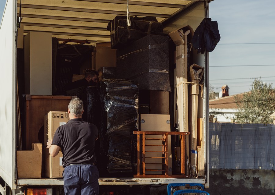 Furniture being moved by professional crew