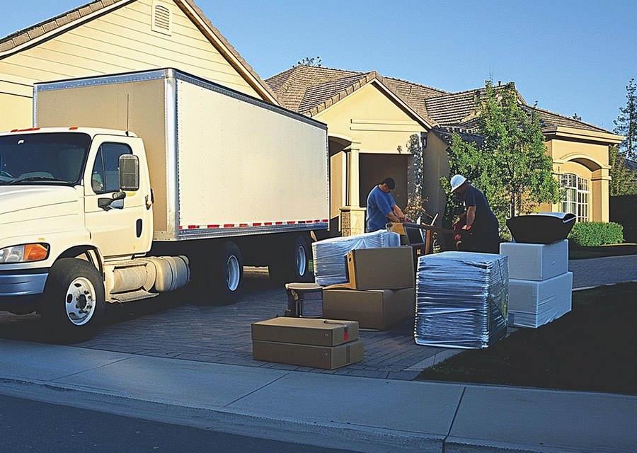 Furniture being moved by professional crew