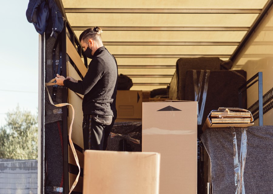 Furniture being moved by professional crew