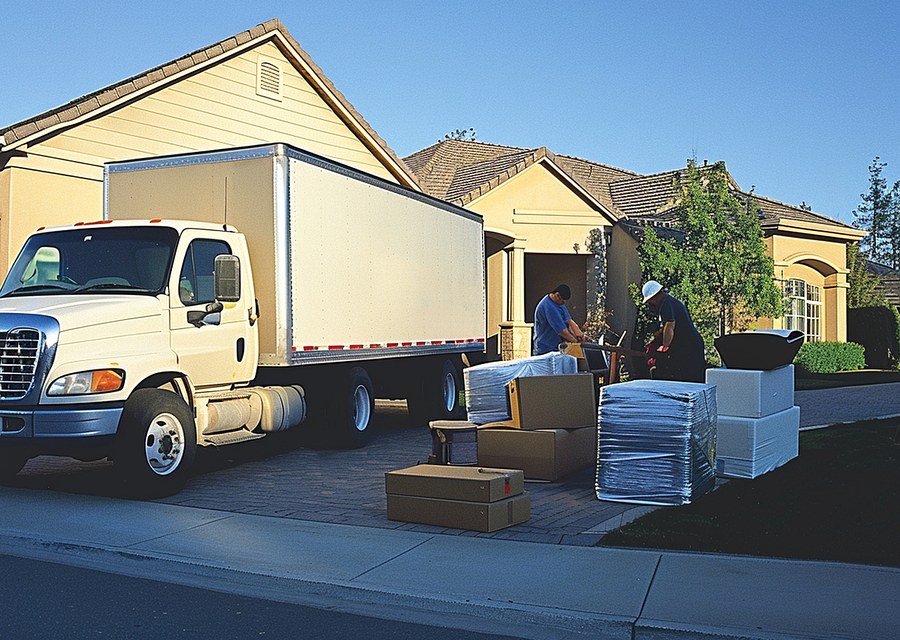 Furniture being moved by professional crew