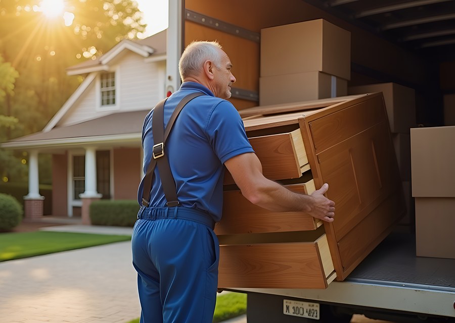 Furniture being moved by professional crew