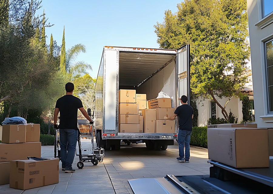 Furniture being moved by professional crew