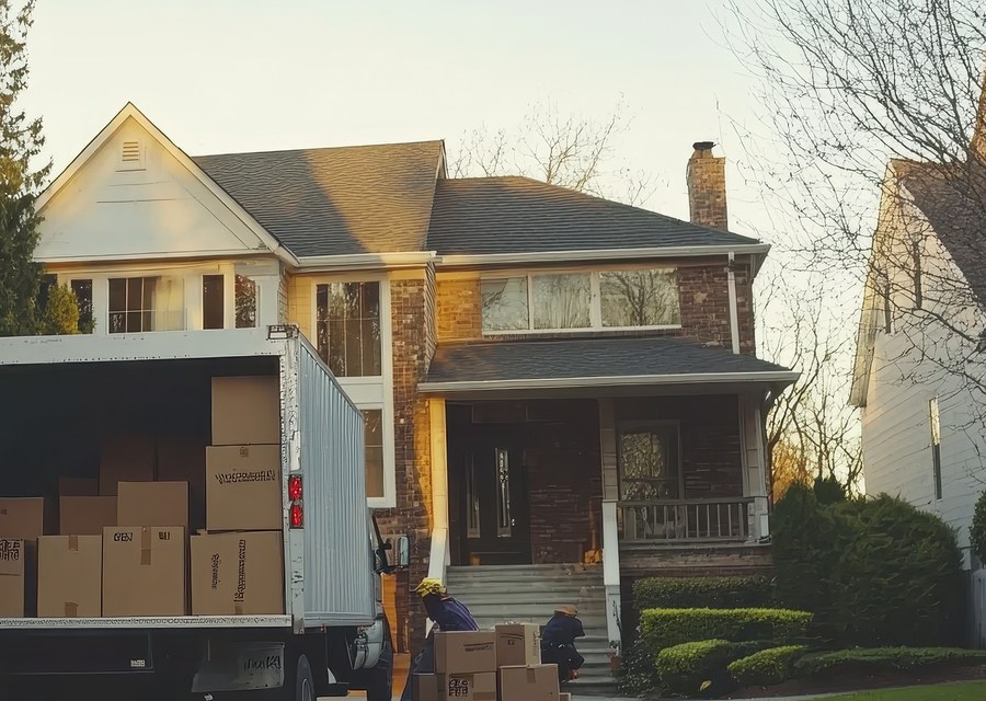 Furniture being moved by professional crew