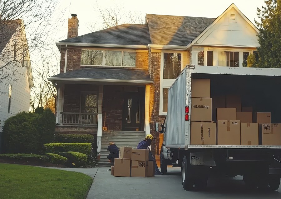 Furniture being moved by professional crew