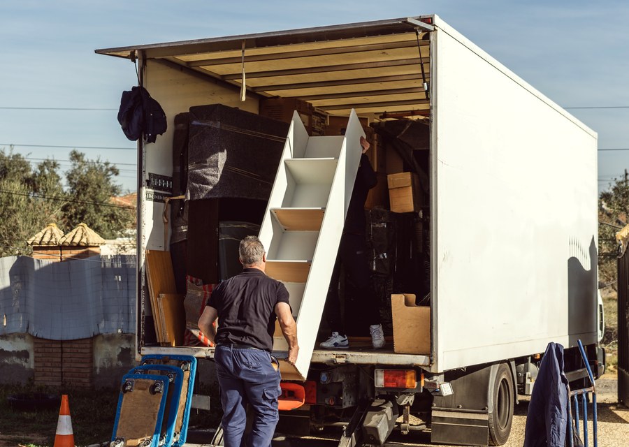 Furniture being moved by professional crew