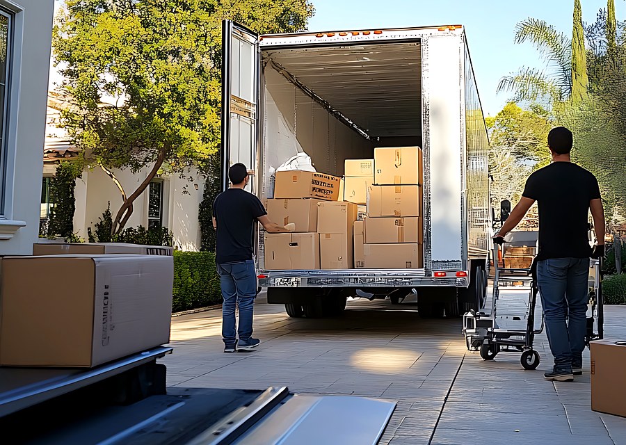 Furniture being moved by professional crew