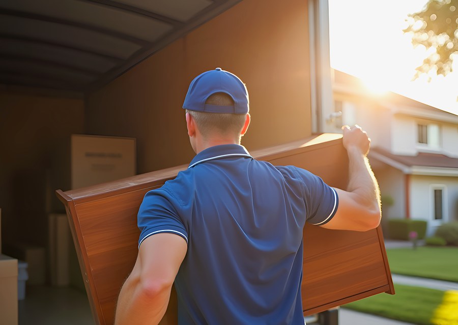 Furniture being moved by professional crew