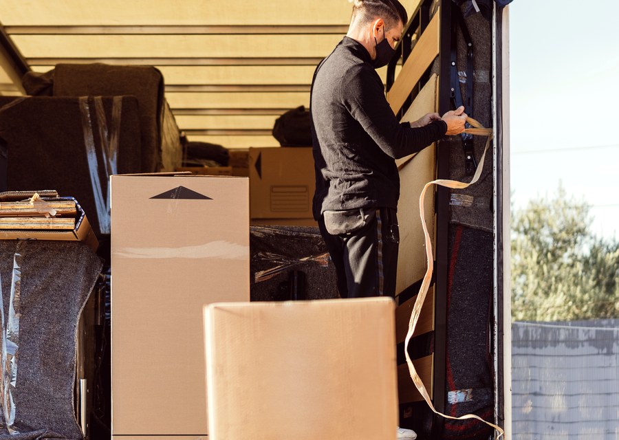 Furniture being moved by professional crew