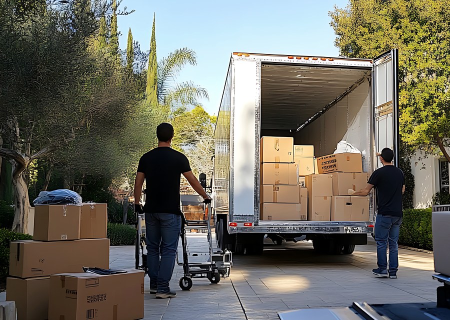 Furniture being moved by professional crew