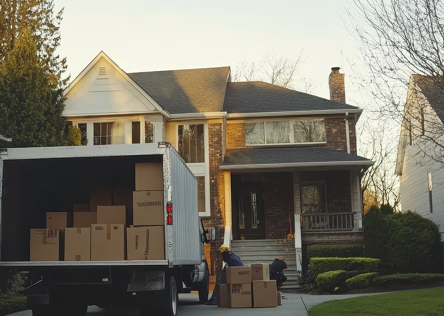 Furniture being moved by professional crew
